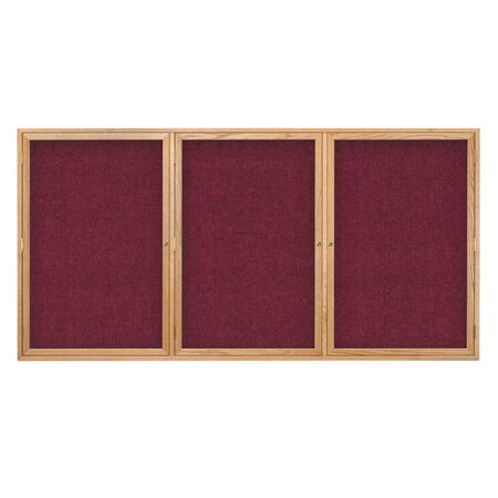 United Visual Products Double Door Enclosed EZ Tack Board, 48"x36", Walnut/White UV103EZ-WHITE-WALNUT
